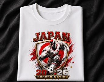 Japan 2026 Soccer Shirt, Japanese Crane Football Fan Tee, Soccer Nation Graphic Shirt, Japan Game Day T-Shirt