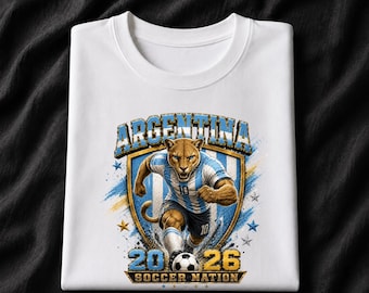 Argentina 2026 Soccer Shirt, Argentina Puma Football Fan Tee, Soccer Nation Graphic T-Shirt, Argentina Game Day Fan Gift