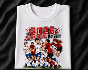Albanian Style 2026 Soccer Shirt, Albania Football Fan Tee, Balkan Soccer Graphic T-Shirt, Game Day Fan Gift