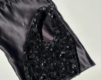 Black Beaded Bag