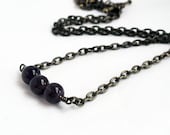 Amethyst necklace - purple necklace - purple bar necklace - amethyst beads - modern necklace - February birthstone - brass necklace