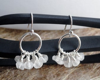 DIY Quartz earrings - earrings kit  - cluster earrings kit - earring pattern - bridal earrings - earrings tutorial - white earrings
