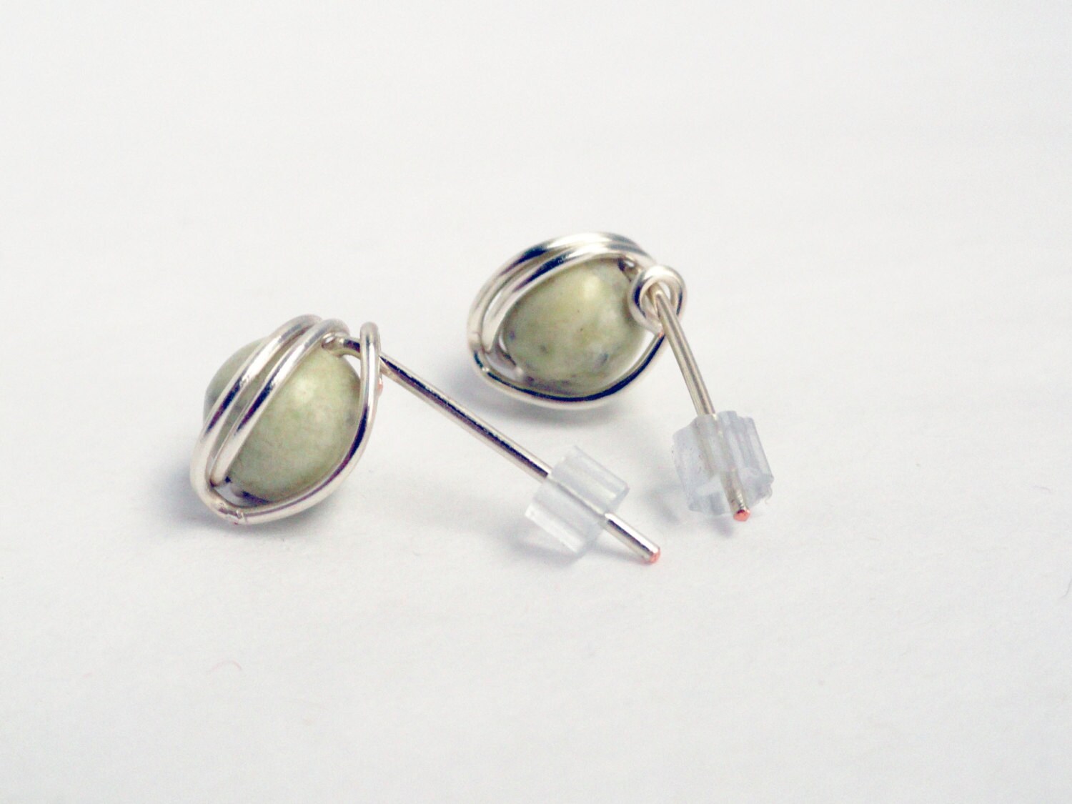 Polychrome Green Jasper Earrings | Illo Studio
