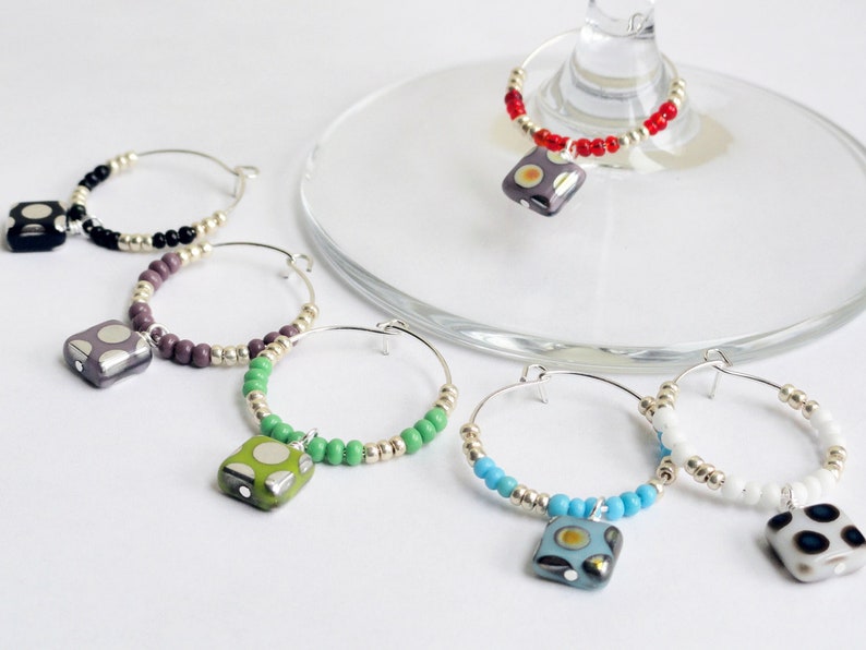 Wine Charm Kit Beaded Wine Charms Beading Pattern Make Etsy