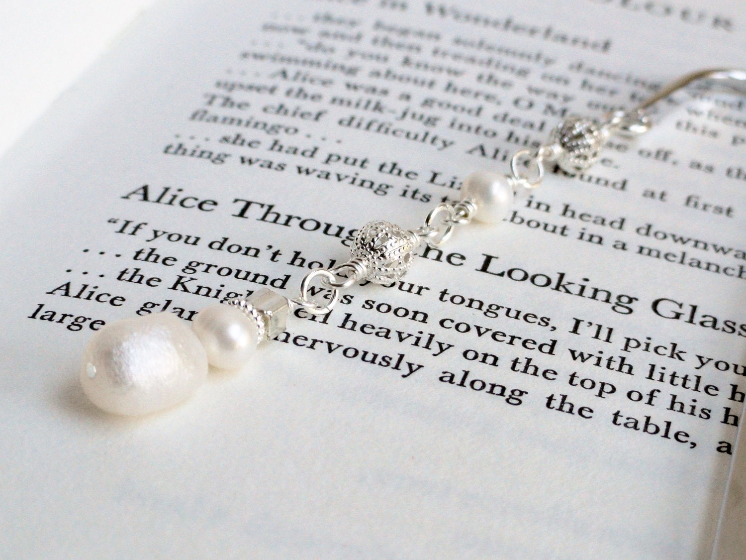 Pearl Bookmark - Freshwater Pearls - Beaded Bookmark - Cream Bookmark ...
