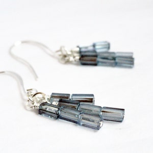 Blue cube earrings glass cube earrings square blue cubes blue stack earrings cube earrings abstract earrings glass tube earrings image 4