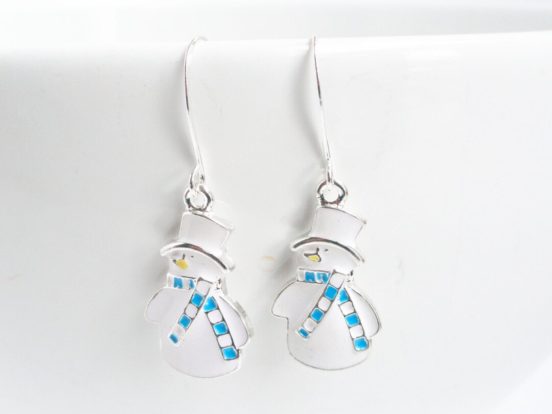 Snowman Earrings Snowman Charms Novelty Earrings Etsy
