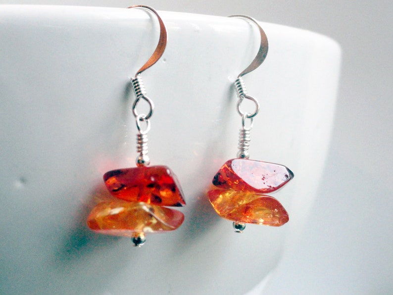 Amber Earrings Zesty Earrings Amber Resin Orange | Etsy