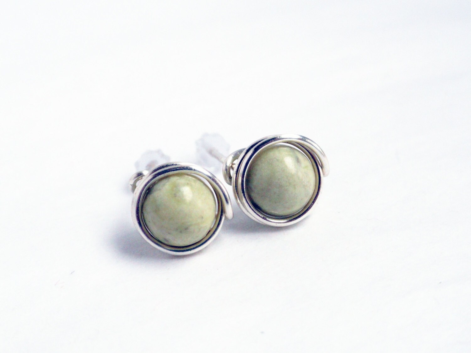 Polychrome Green Jasper Earrings | Illo Studio