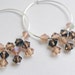 Mocha Earrings Brown Hoop Earrings Amber Hoop Earrings Crystal Hoops ...