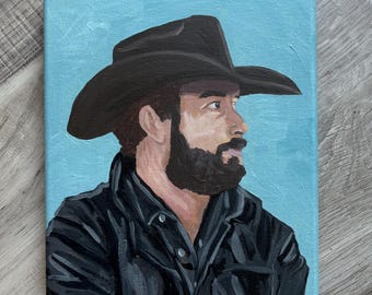 Rip Yellowstone-inspirerad målning 20 x 25 cm