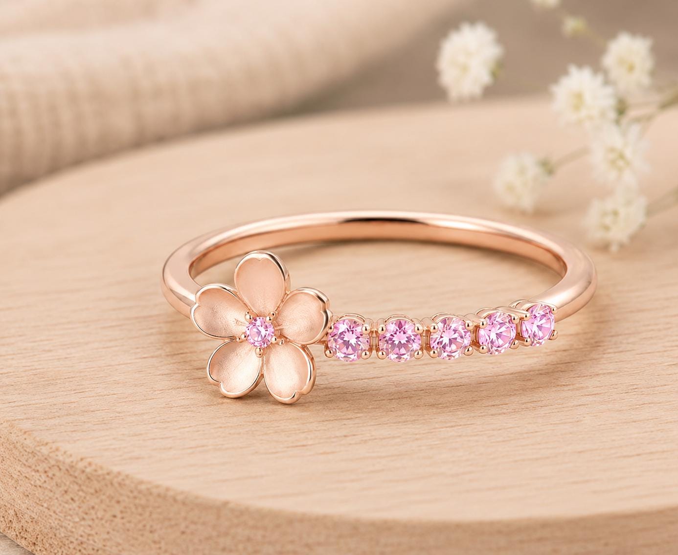 指輪・リング sakura ... pink sapphire Sakura Sapphire Ring - Etsy