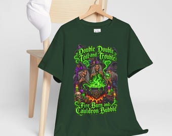 AI-Generated Double Double Toil and Trouble T-Shirt | Witch Cauldron Halloween Shirt