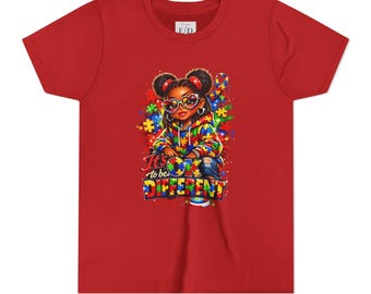 AI-Generated It's Okay to Be Different Youth Tee | Colorful Kid Graphic Shirt