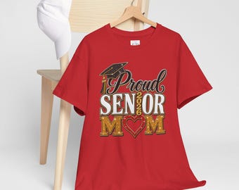 AI-Generated Proud Senior Mom T-Shirt | Graduation Cap Mom Tee