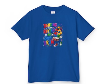AI-Generated Dancing Rhythm My Own Drum Kids Tee | Colorful Drummer Illustration
