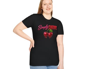 AI-Generated Simply Cherry graphic tee | Dripping cherries design