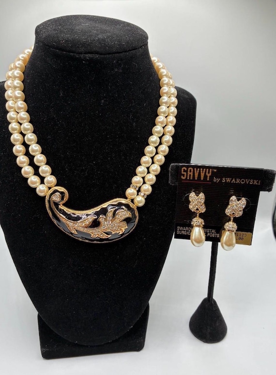 Swarovski necklace and earrings new old stock