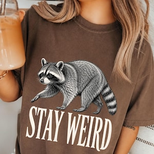Vintage Raccoon PNG: Stay Weird Woodland Animal Graphic (Digital Download)