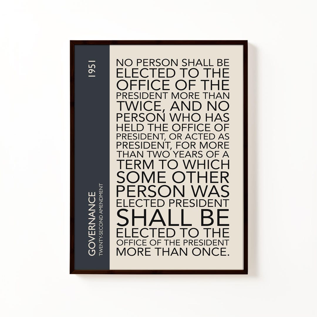 22nd Amendment Poster | Legal Wall Art | Constitution Print | Lawyer ...