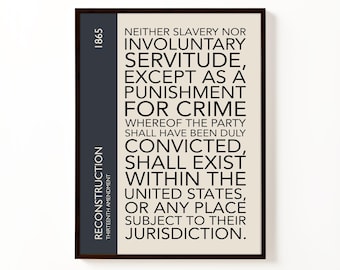 13th Amendment Poster | Legal Wall Art | Constitution Print | Lawyer Decor