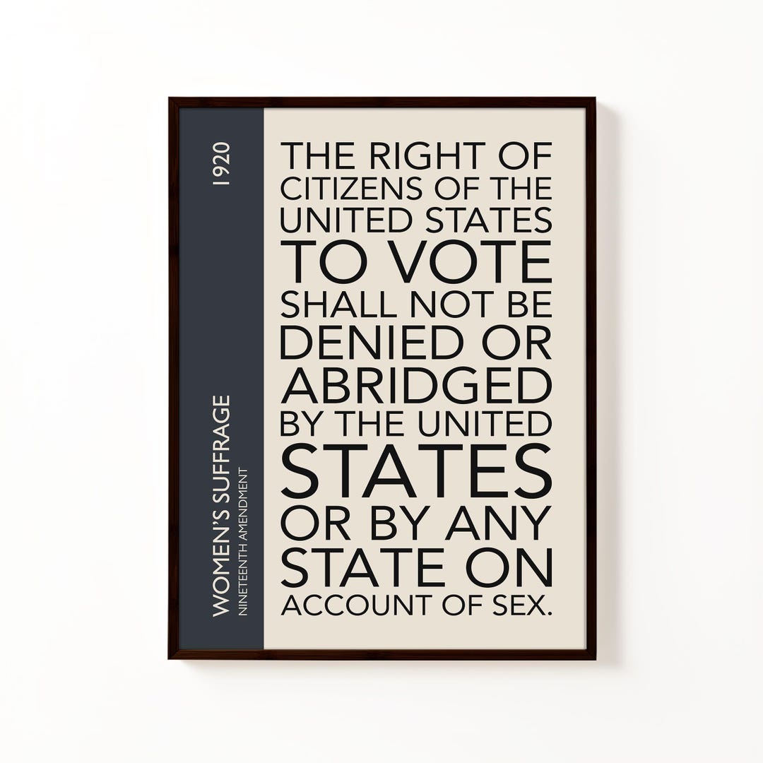 19th Amendment Poster | Legal Wall Art | Constitution Print | Lawyer ...