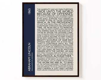 Abraham Lincoln Inaugurations Typografie Poster | Vintage American Geschichts Wand Kunst Druck
