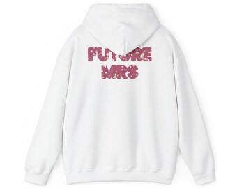 Future Mrs floral text Hoodie | bride-to-be pullover, bachelorette sweatshirt