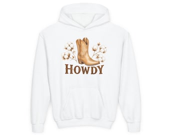 Howdy Cowboy Boots Cotton Hoodie | Youth Hoodie