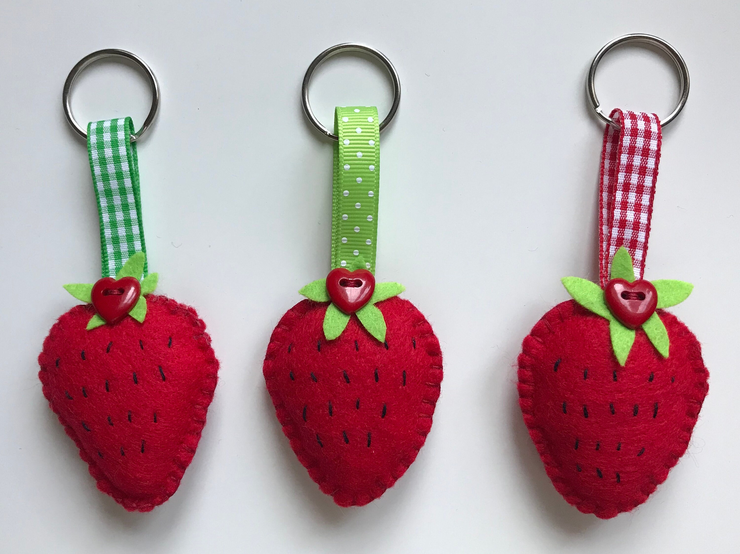Felt Strawberry Key Ring / Key Chain / Bag Chain Etsy