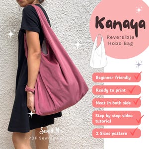 Hobo Bag Sewing Pattern – Reversible Slouchy Tote Tutorial (PDF Download)