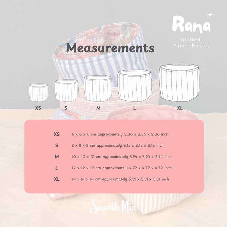 Reversible Fabric Basket Sewing Pattern PDF - Quilted Storage Organizer ...