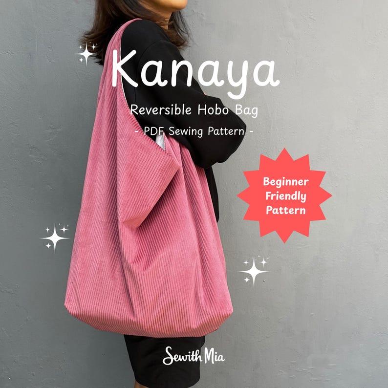 Hobo Bag Sewing Pattern – Reversible Slouchy Tote Tutorial (PDF ...