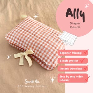 Diaper Pouch Sewing Pattern PDF - Quilted Baby Wipes Holder - Beginner Friendly Tutorial with Video