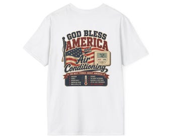 America EST 1776 T-Shirt | God Bless America & Air Conditioning