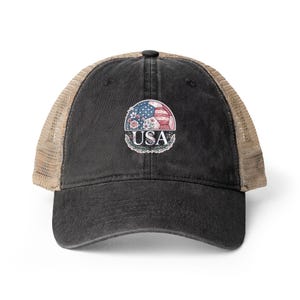 Floral Patchwork Soccer Women's Washed Mesh-Back Cap