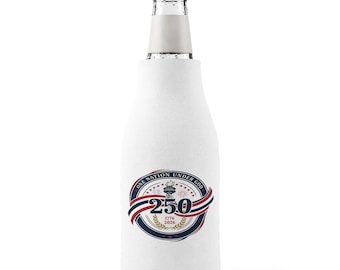 250th Anniversary Emblem Zip-Up Bottle Cooler Sleeve | Patriotic Crest