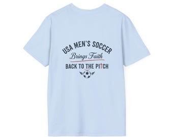 US Mens Angel Soccer Ball T-Shirt | Bring Back Faith to Pitch T-shirt