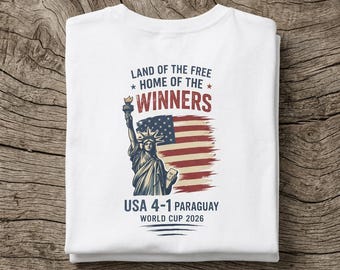USA Soccer Won Against Paraguay T-Shirt | Retro American Flag Soccer Tee