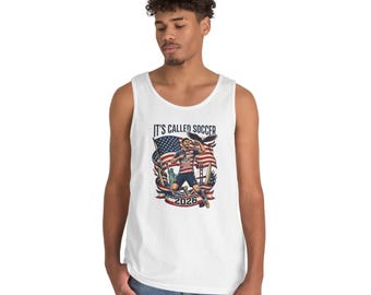 Its Called Soccer 2026 Player with American Flag Tank Top - Patriotic Soccer Shirt
