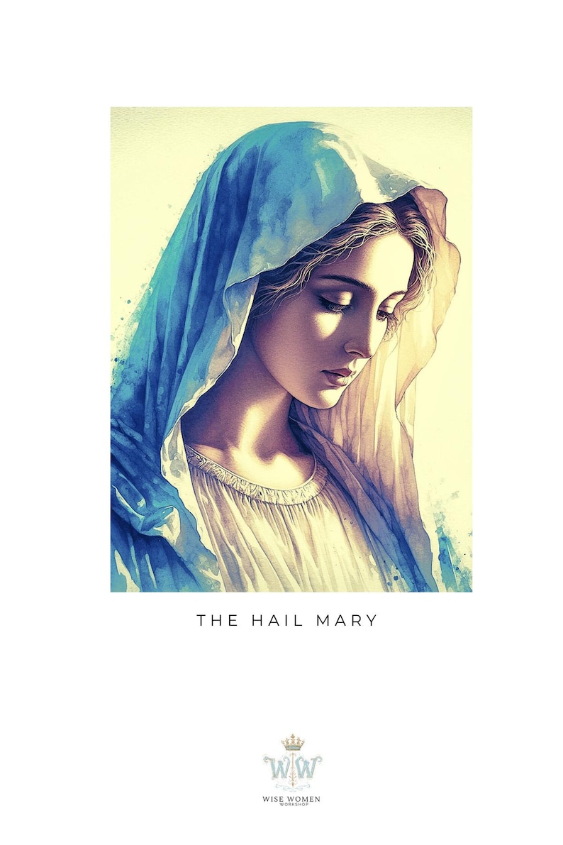The Hail Mary Catholic Prayer Card | 4x6 PDF Download Faith Home Decor ...