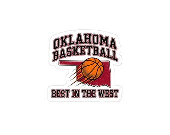 Basketbalsticker Oklahoma | Vintage hoepels, OKC Pride, staat silhouet
