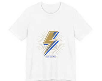 T-shirt met bliksemschicht voor hoogspanning | Retro kust zomer grafisch T-shirt