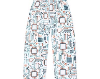 Platinen Muster Pyjama Hose | Tech-Elektronik-Druck