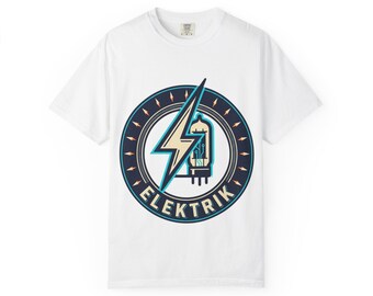 Elektrik T-shirt met bliksemschichtlogo | Retro elektrisch embleem