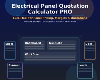 Offertecalculator voor elektrische panelen PRO, Excel-prijstool (digitale download)