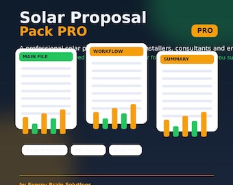 Solar Proposal Pack PRO, PV Quote Excel, Installer Business Tool (digitale download)