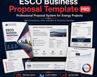 ESCO-sjabloon zakelijk voorstel PRO, energieadviseursysteem (digitale download)