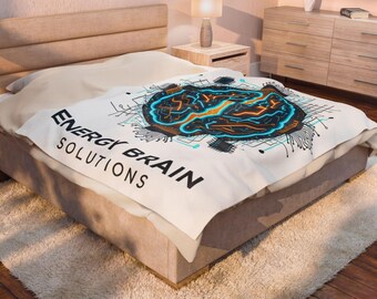Energy Brain Solutions Fluwelen pluche deken | Hersenontwerp neoncircuit
