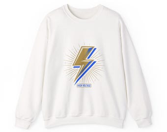 Sweatshirt met ronde hals en bliksemschichten | Retro kust-zomersfeer